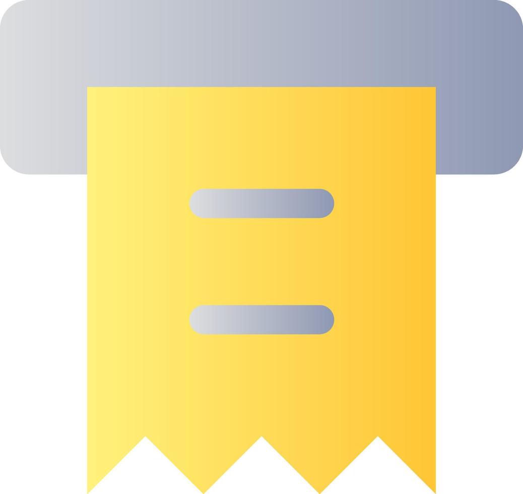 Receipt printer flat gradient color ui icon. Automated teller machine. Transaction record. Simple filled pictogram. GUI, UX design for mobile application. Vector isolated RGB illustration