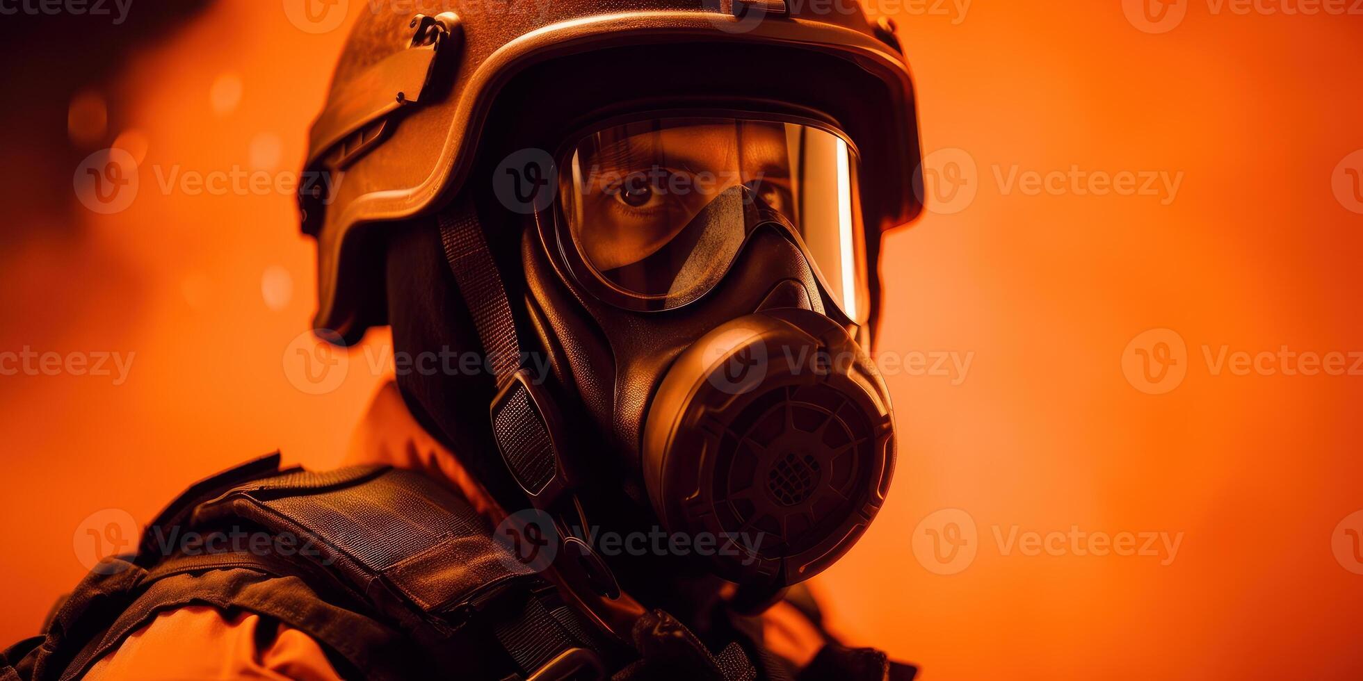 Anti terrorism day orange background, Stop the war with counter terrorism team. photo