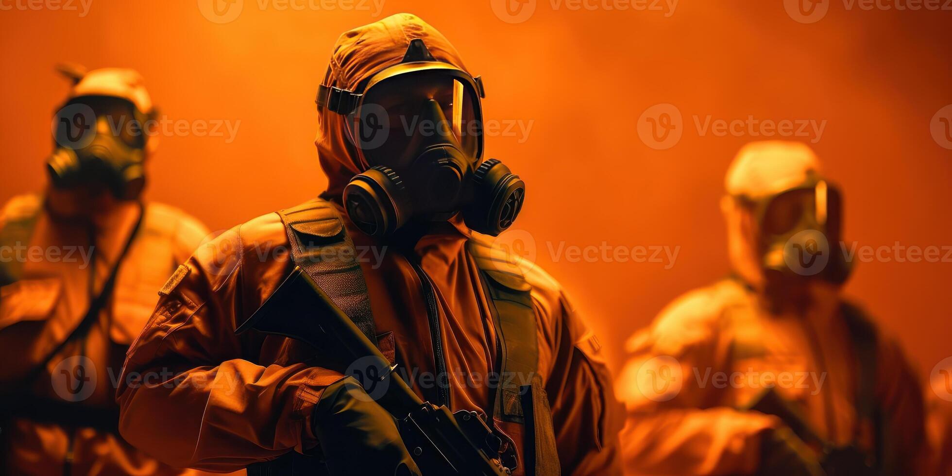 Anti terrorism day orange background, Stop the war with counter terrorism team. photo