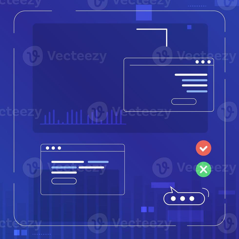 Futuristic technology background. Global world network and web window illustration. photo