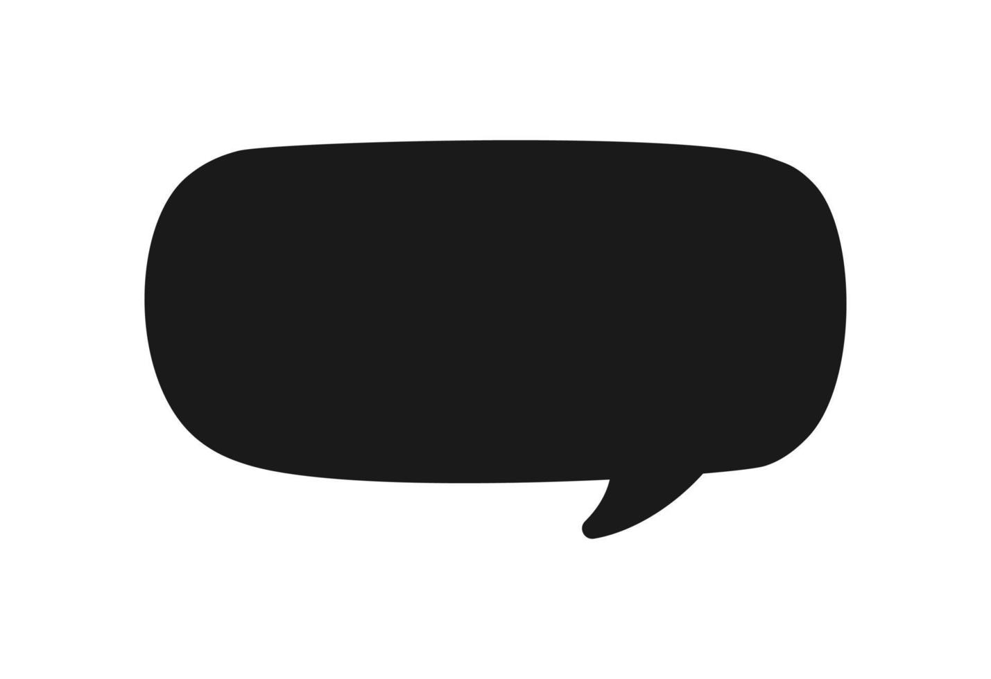 Hand Drawn Comics Style Speech Bubbles Silhouette Icon. Simple Flat Vector Illustration.