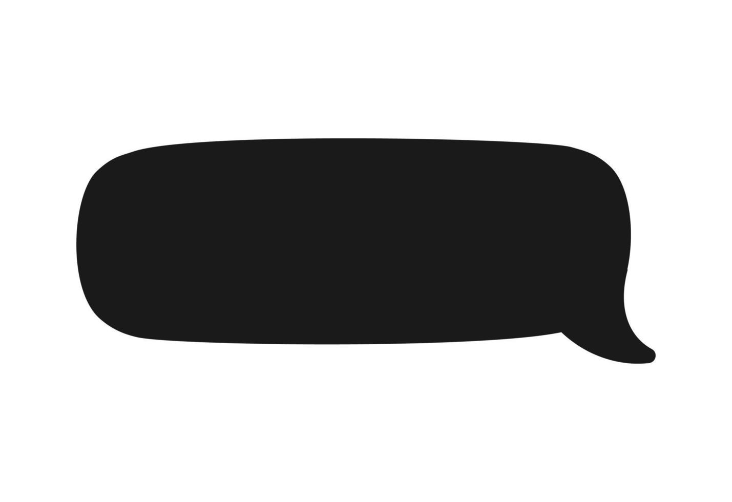 Hand Drawn Comics Style Speech Bubbles Silhouette Icon. Simple Flat Vector Illustration.