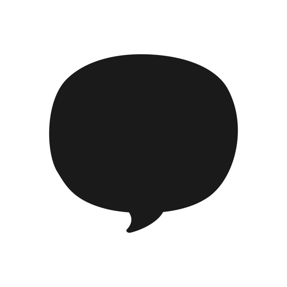 Hand Drawn Comics Style Speech Bubbles Silhouette Icon. Simple Flat Vector Illustration.