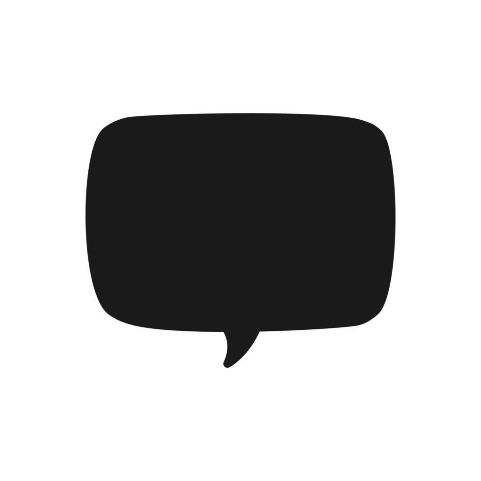 Hand Drawn Comics Style Speech Bubbles Silhouette Icon. Simple Flat Vector Illustration.