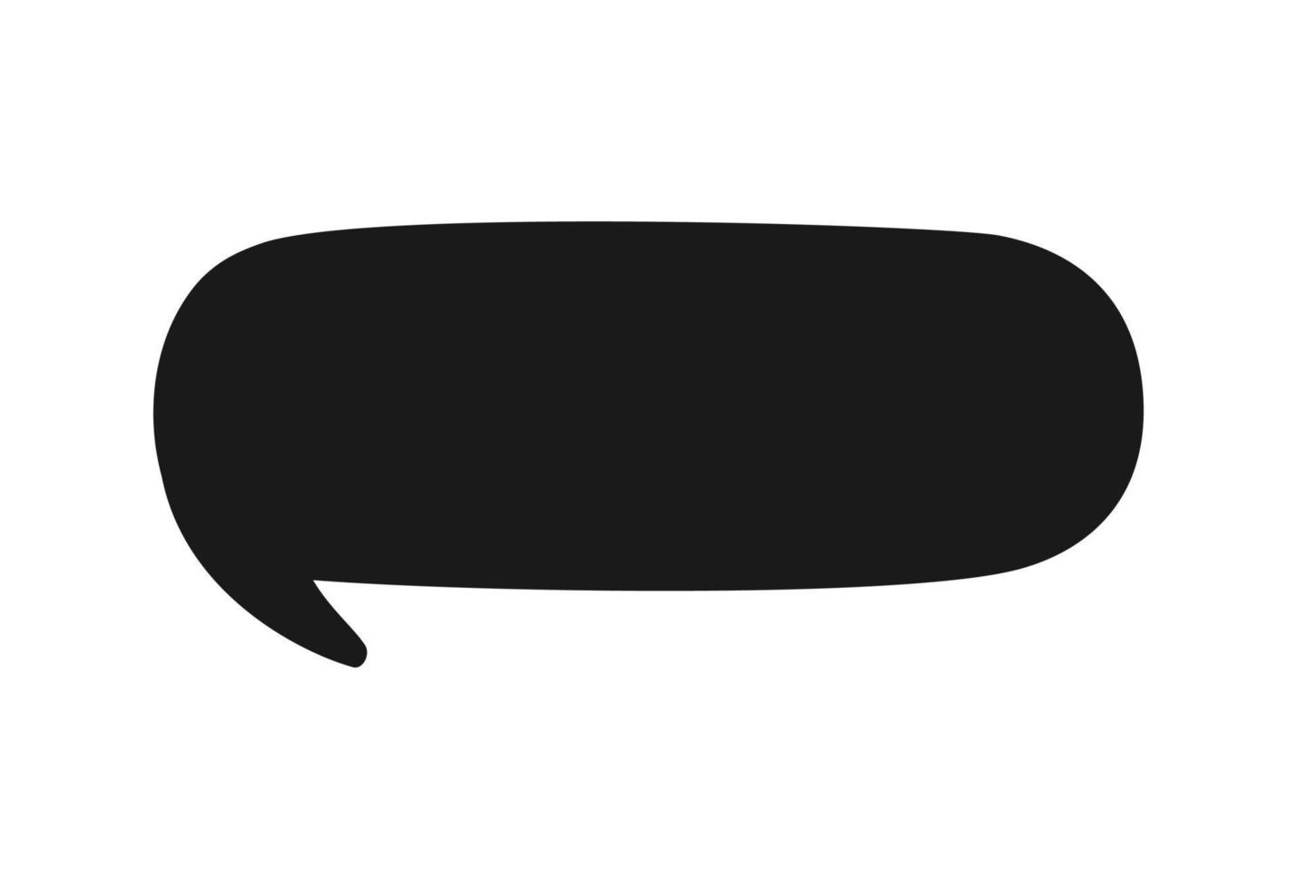 Hand Drawn Comics Style Speech Bubbles Silhouette Icon. Simple Flat Vector Illustration.