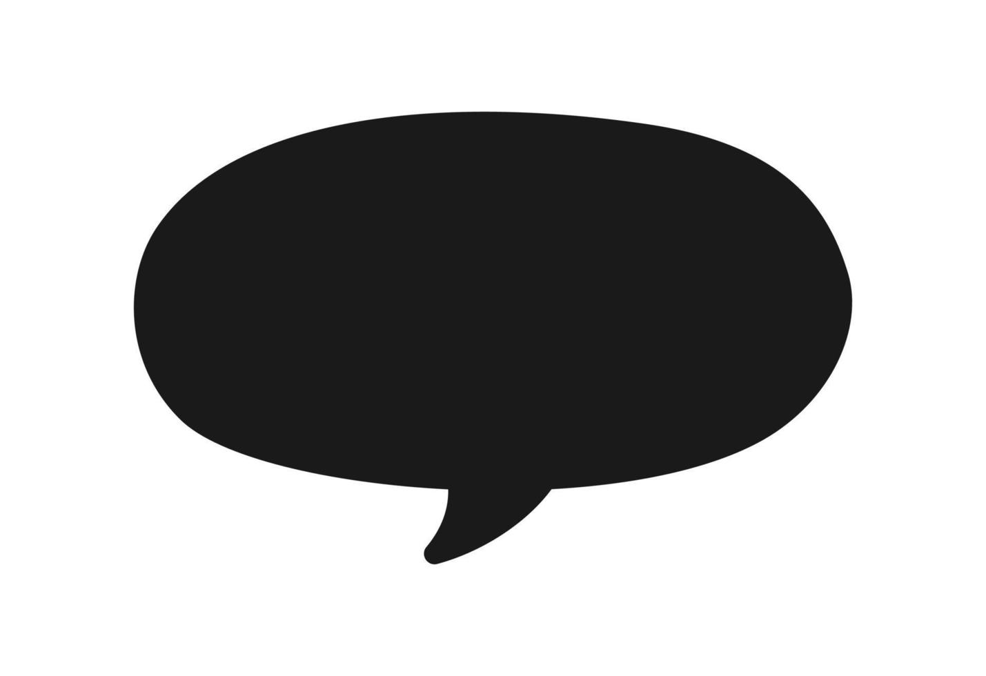 Hand Drawn Comics Style Speech Bubbles Silhouette Icon. Simple Flat Vector Illustration.