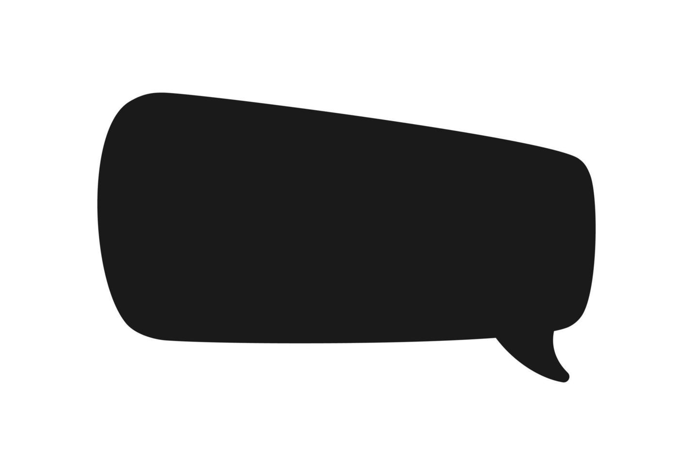 Hand Drawn Comics Style Speech Bubbles Silhouette Icon. Simple Flat Vector Illustration.