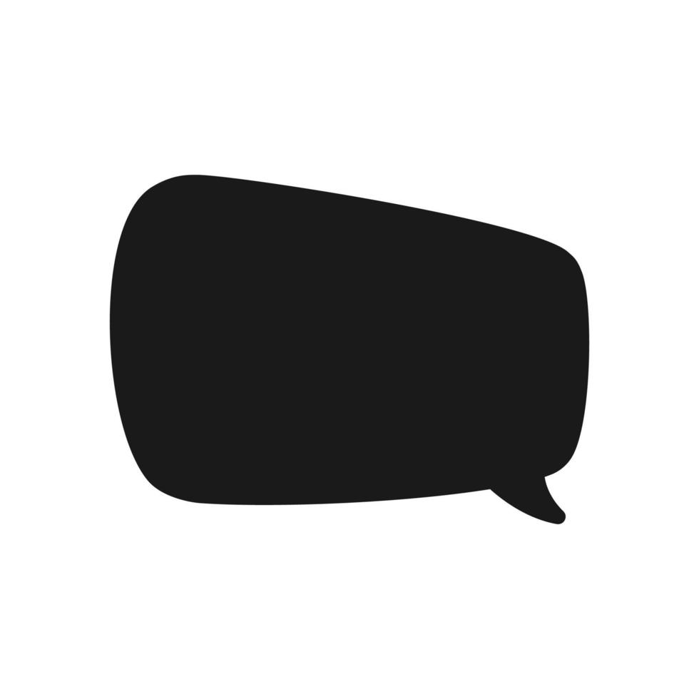 Hand Drawn Comics Style Speech Bubbles Silhouette Icon. Simple Flat Vector Illustration.