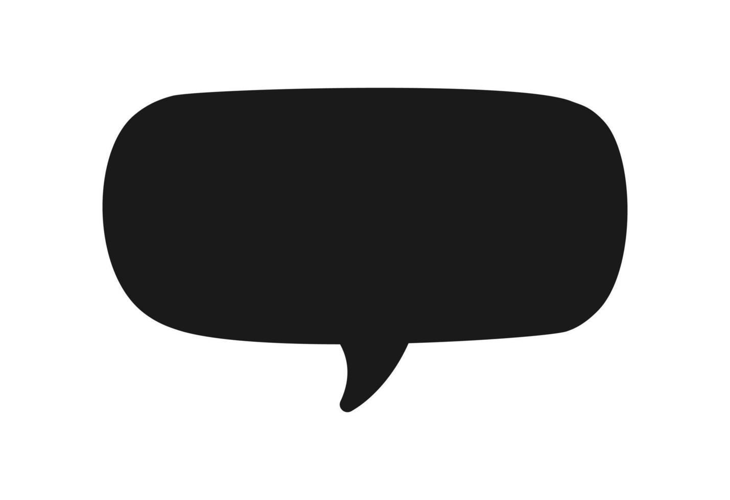 Hand Drawn Comics Style Speech Bubbles Silhouette Icon. Simple Flat Vector Illustration.