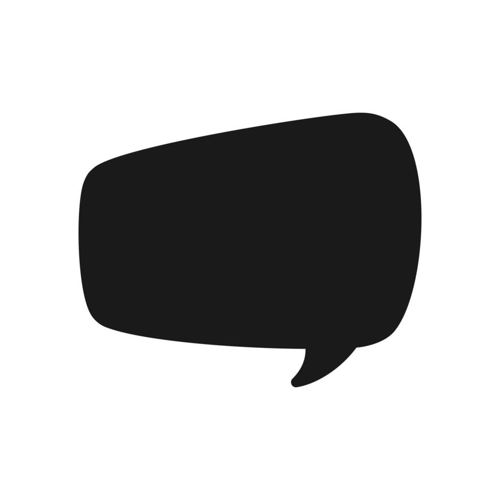 Hand Drawn Comics Style Speech Bubbles Silhouette Icon. Simple Flat Vector Illustration.