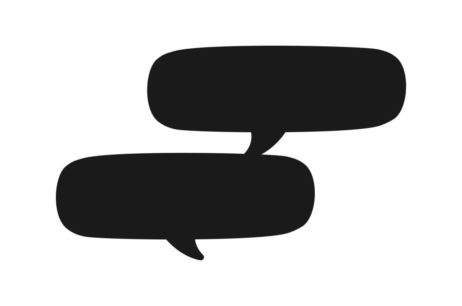 Comics Style Speech Bubbles Silhouette. Multiple Conversation Dialogue Template. Simple Flat Vector Illustration.