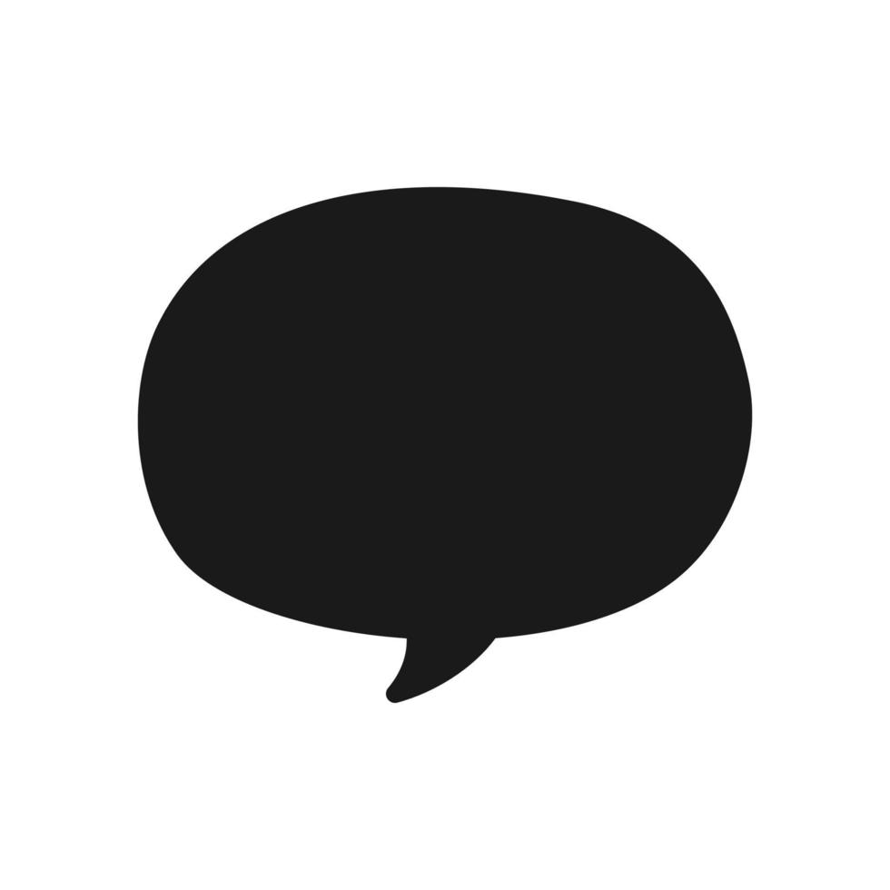 Hand Drawn Comics Style Speech Bubbles Silhouette Icon. Simple Flat Vector Illustration.