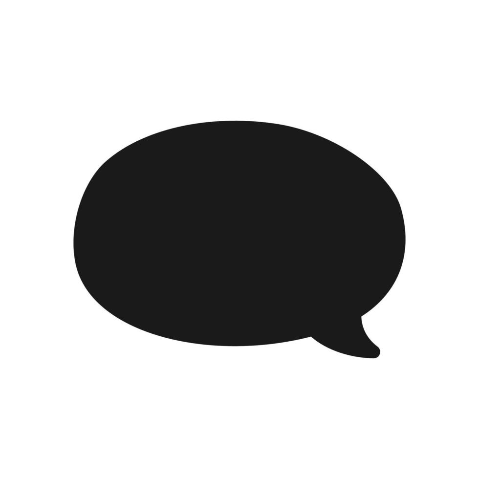 Hand Drawn Comics Style Speech Bubbles Silhouette Icon. Simple Flat Vector Illustration.