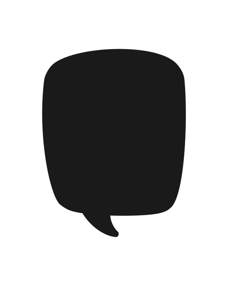 Hand Drawn Comics Style Speech Bubbles Silhouette Icon. Simple Flat Vector Illustration.