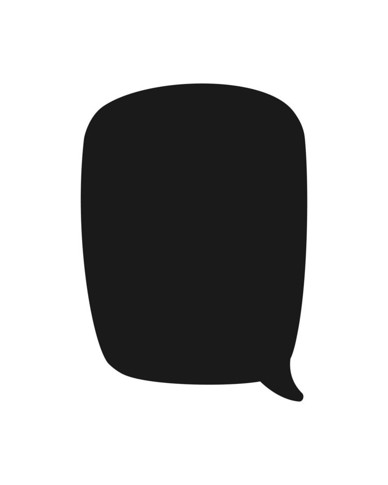 Hand Drawn Comics Style Speech Bubbles Silhouette Icon. Simple Flat Vector Illustration.
