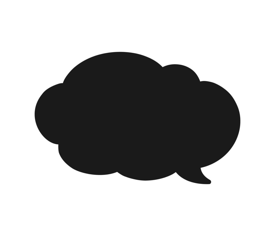 Hand Drawn Comics Style Speech Bubbles Silhouette Icon. Simple Flat Vector Illustration.