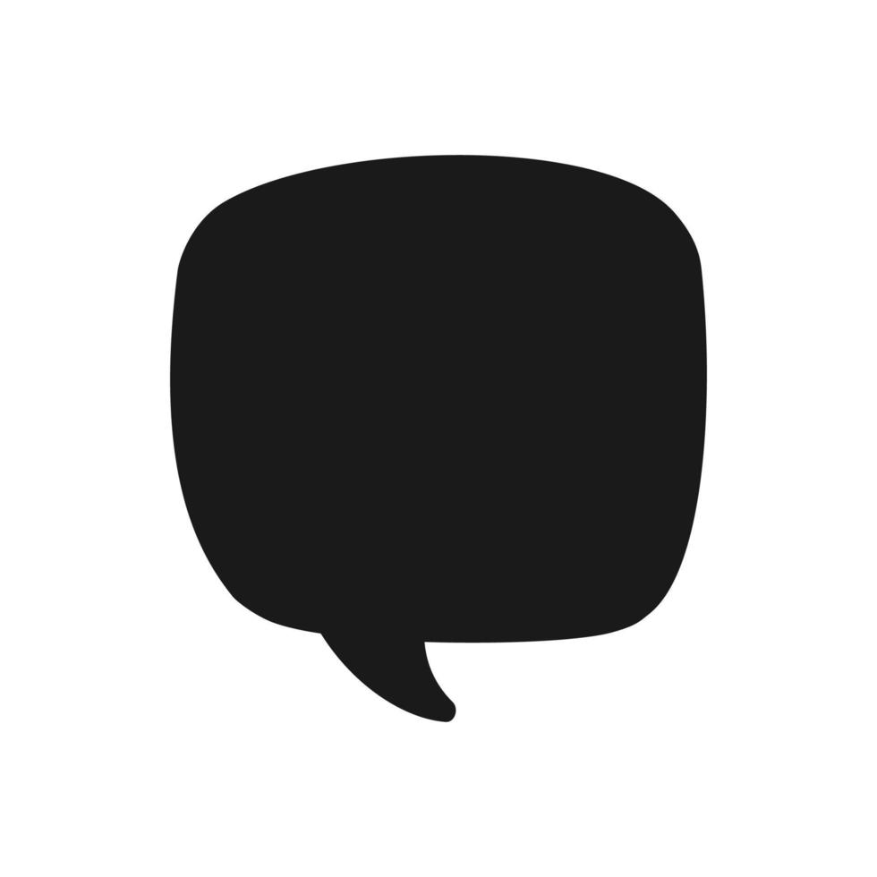 Hand Drawn Comics Style Speech Bubbles Silhouette Icon. Simple Flat Vector Illustration.