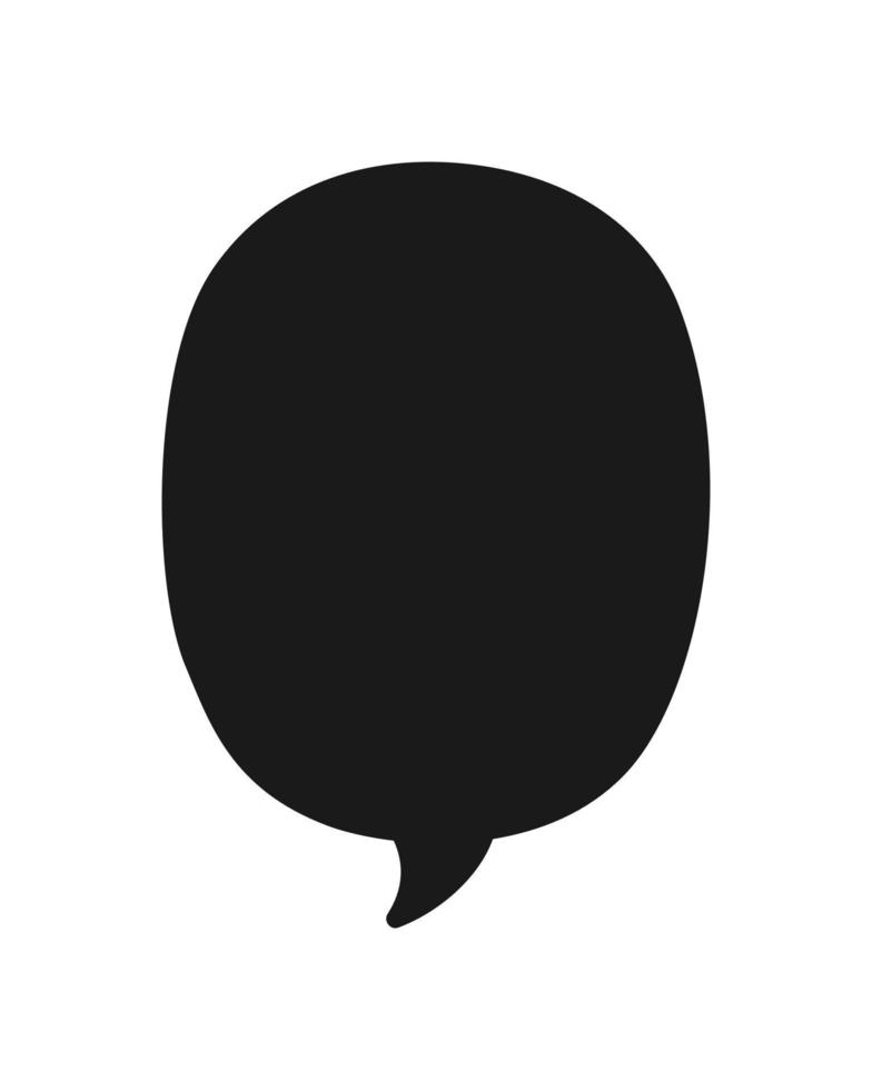 Hand Drawn Comics Style Speech Bubbles Silhouette Icon. Simple Flat Vector Illustration.
