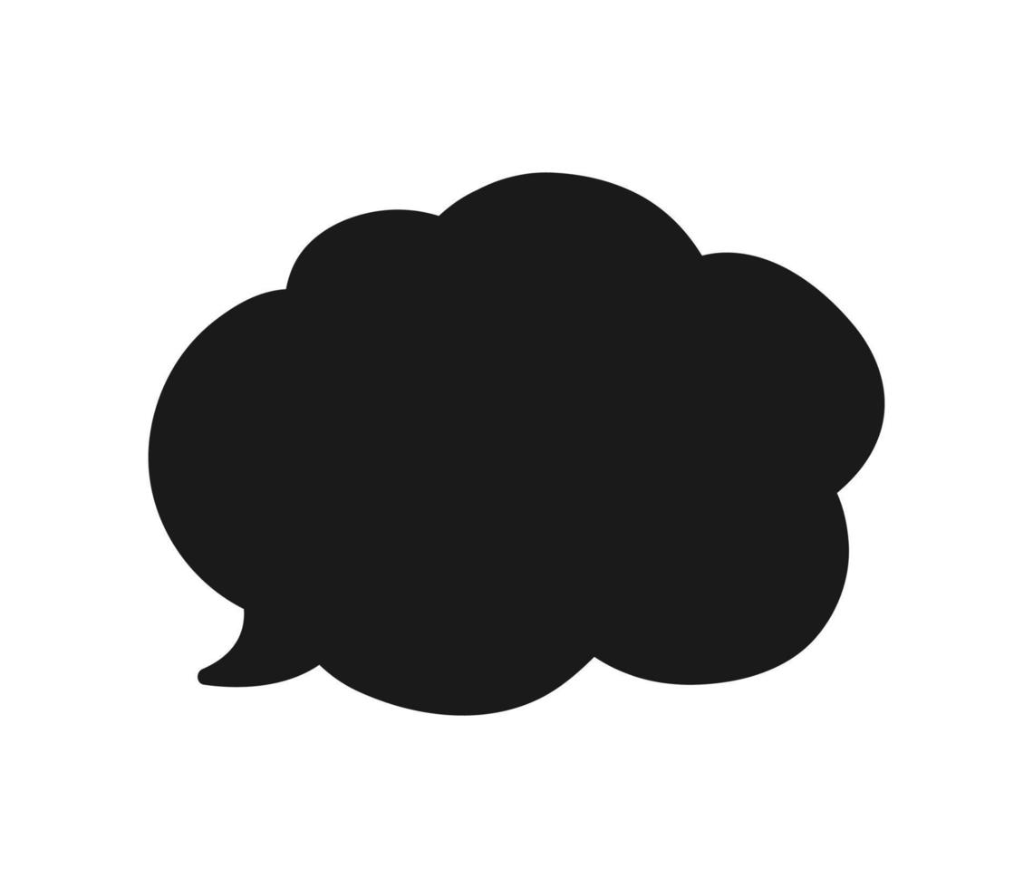 Hand Drawn Comics Style Speech Bubbles Silhouette Icon. Simple Flat Vector Illustration.