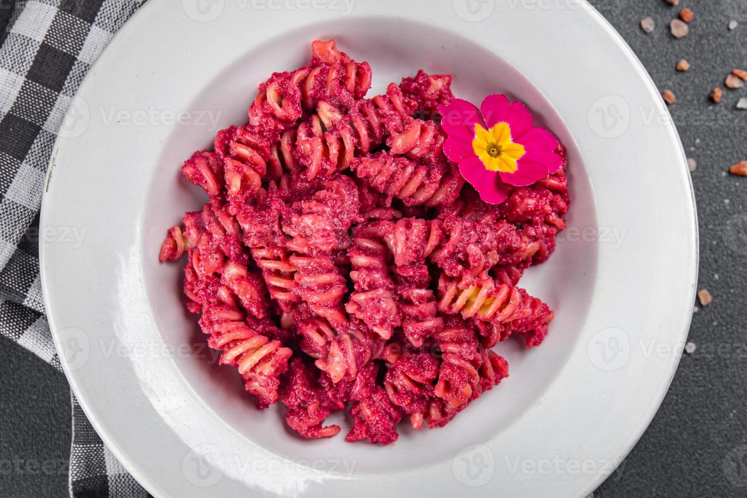 pasta beet sauce beetroot vegetable food meal food snack on the table copy space food background rustic top view photo