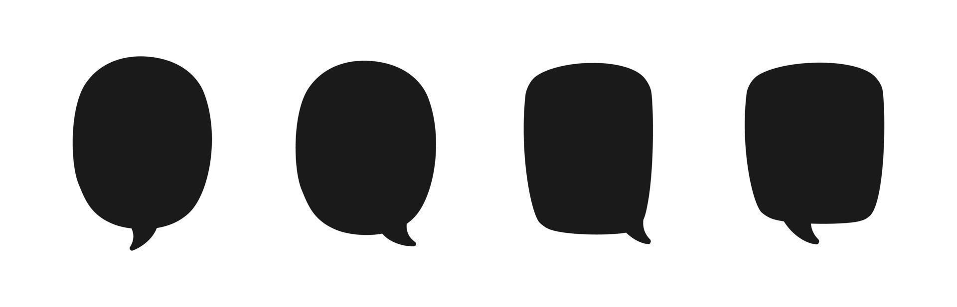 Speech bubble silhouette set. Comic speech bubble icons. Simple Flat Vector illustration