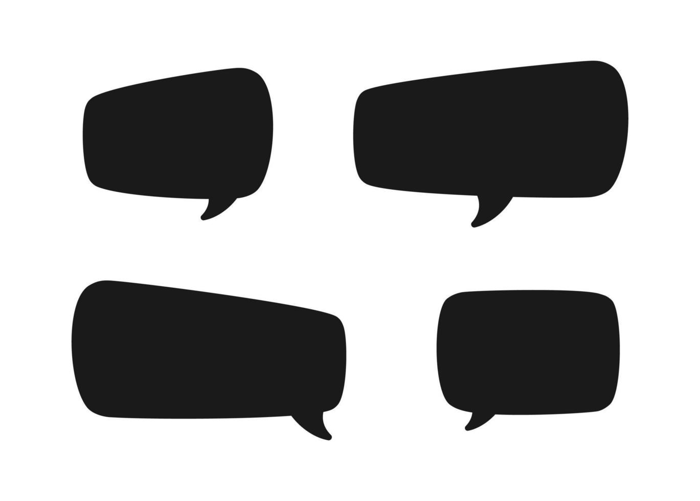 Collection of speech bubble silhouette. Comic speech bubble icons. Simple Flat Vector illustration