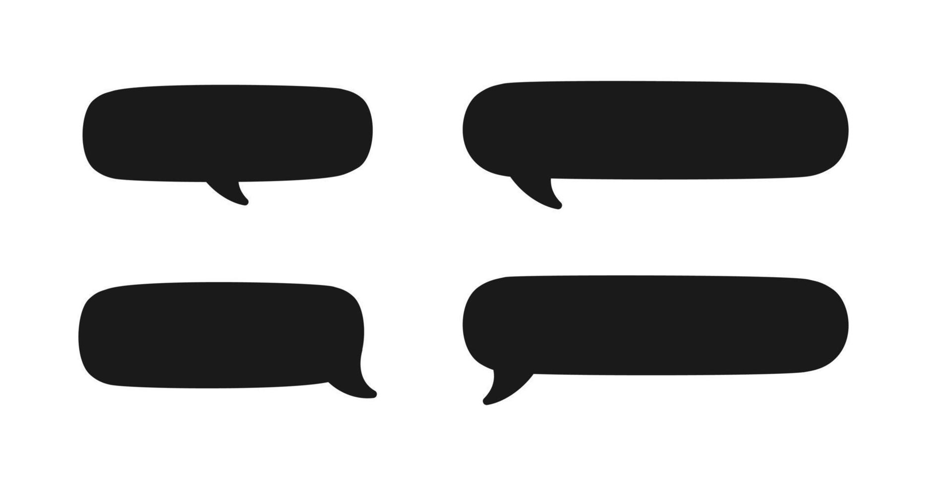 Speech bubble silhouette set. Comic speech bubble icons. Simple Flat Vector illustration