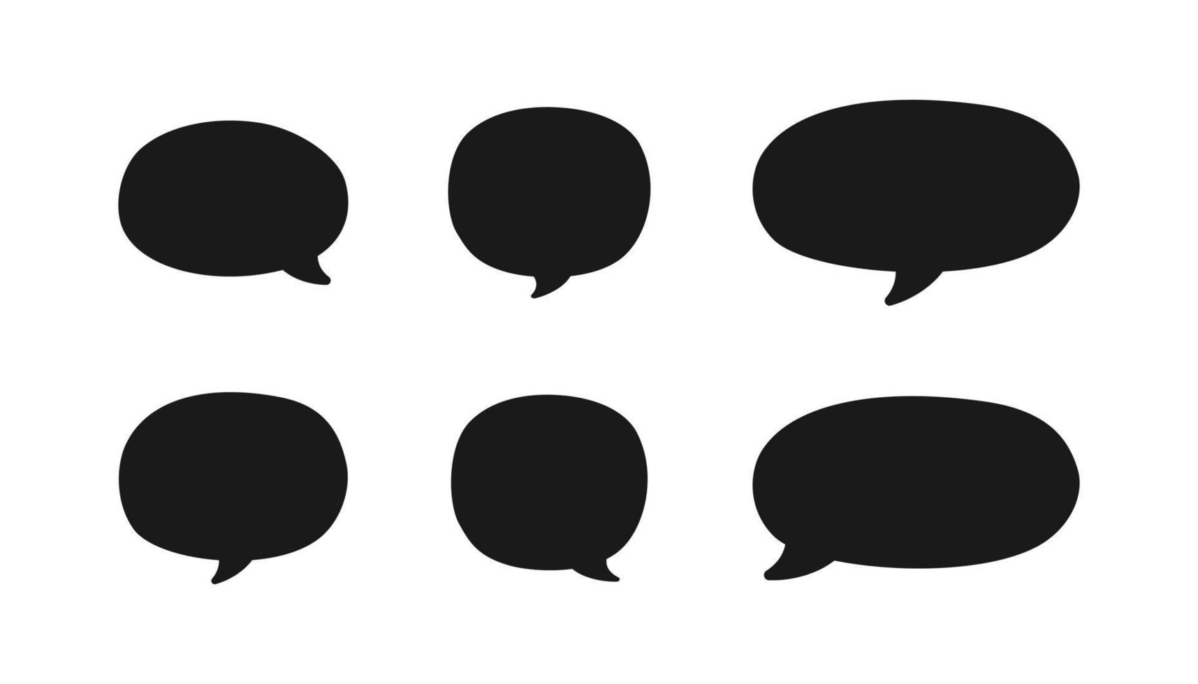 Speech bubble silhouette set. Comic speech bubble icons. Simple Flat Vector illustration