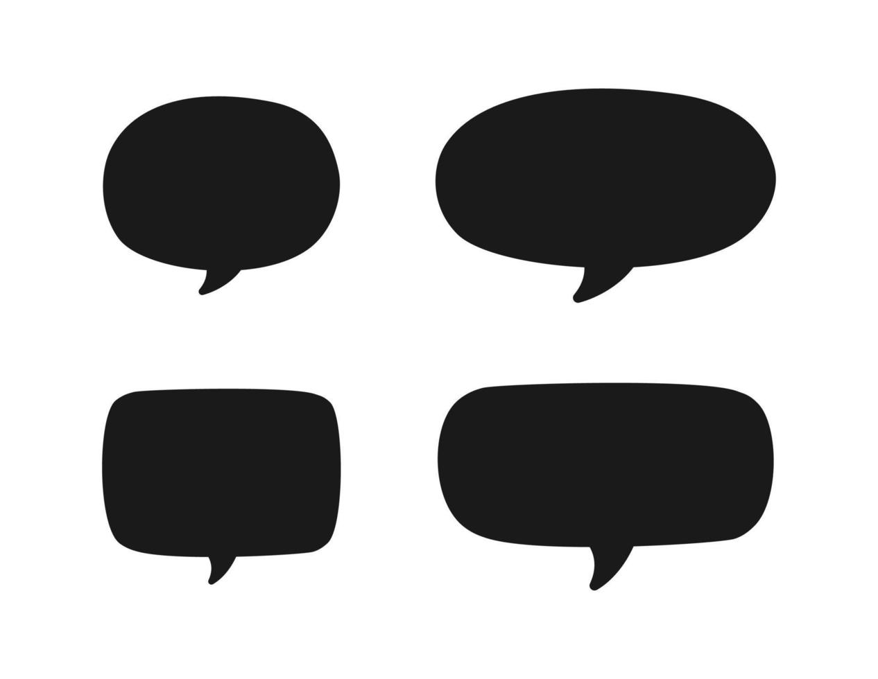 Collection of speech bubble silhouette. Comic speech bubble icons. Simple Flat Vector illustration