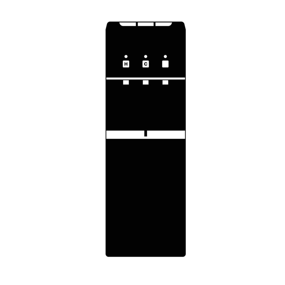 Water Dispenser Silhouette. Black and White Icon Design Element on Isolated White Background vector