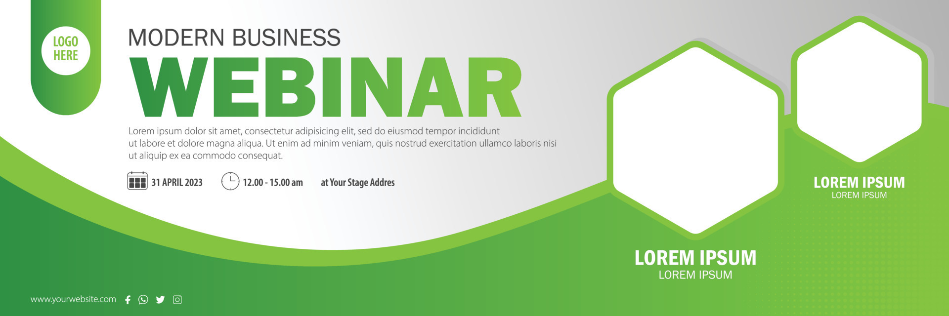 Webinar Business With Green Background 22981857 Vector Art at Vecteezy