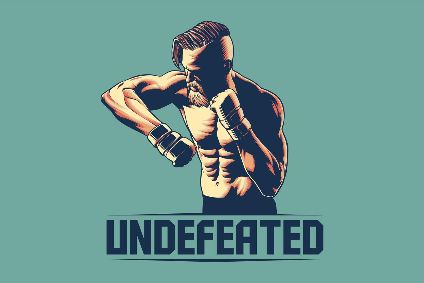 MMA Fighter Throwing Elbow Strike vector