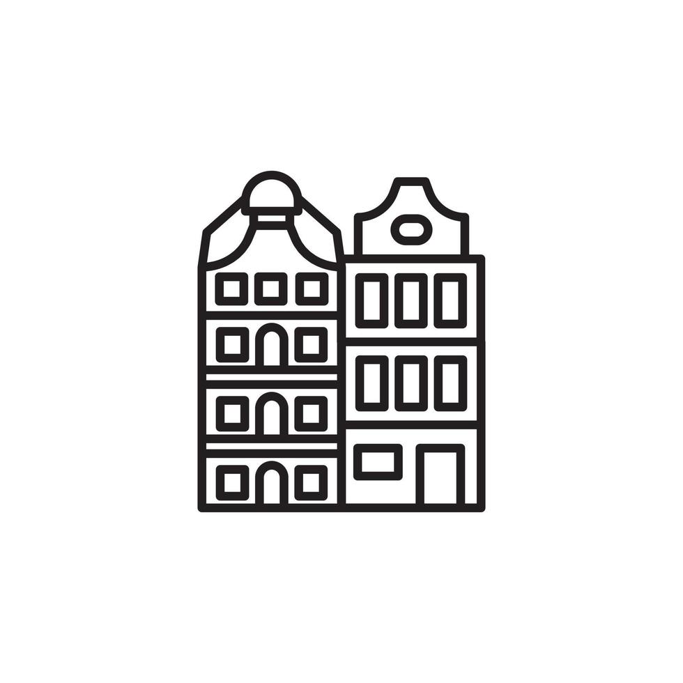 Amsterdam puntos de referencia vector para icono sitio web, ui básico, símbolo, presentación