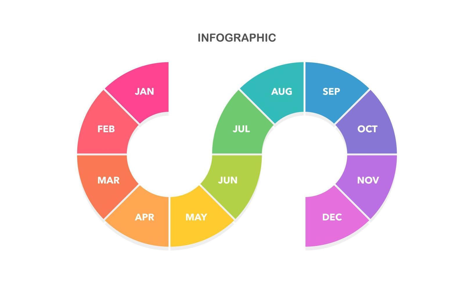 Infographic project 12 months. Vector illustration.