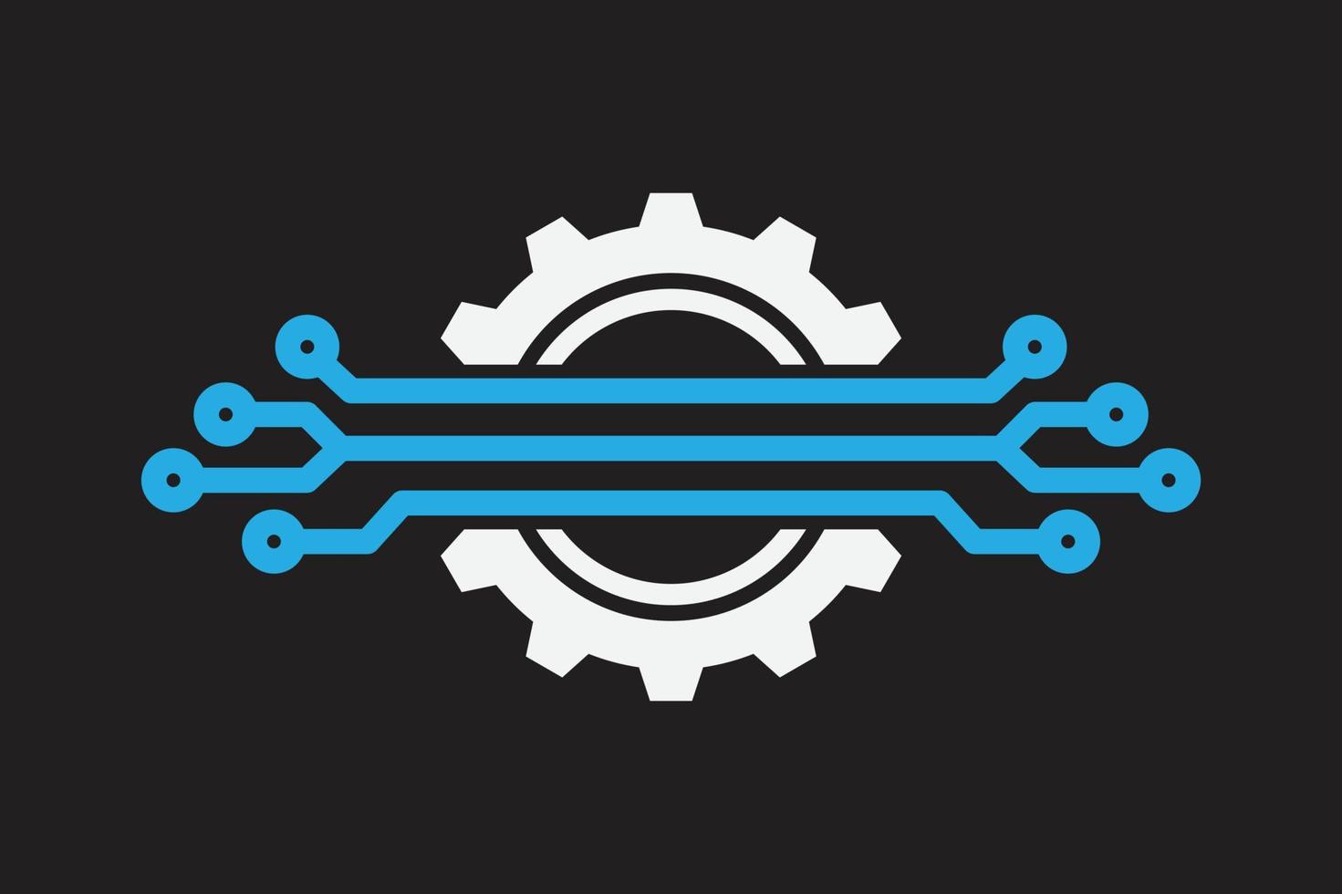 gear circle tech logo vector