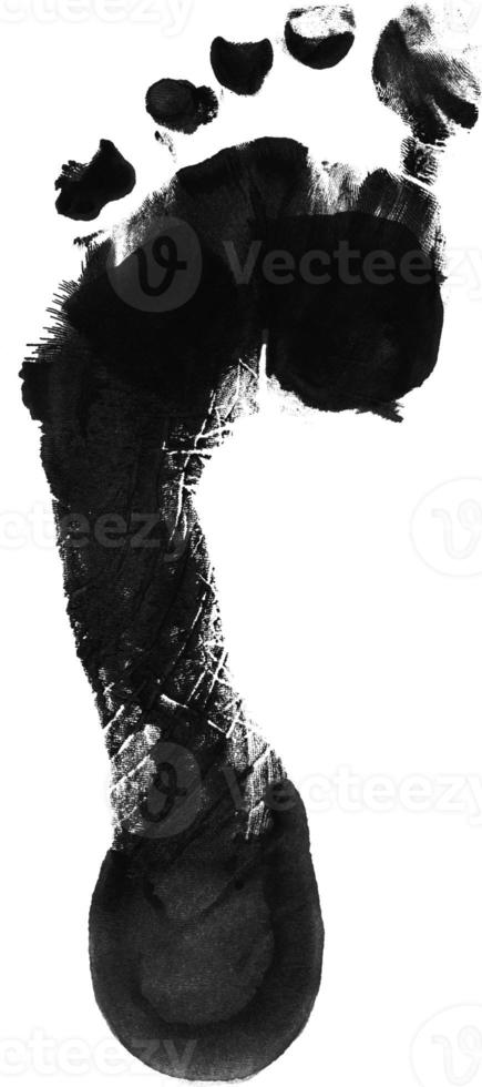 Print of hand or handprint of child with ink isolated on white background, Real Handmade Ink stamp photo