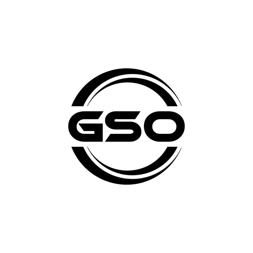 GSO letter logo design in illustration. Vector logo, calligraphy designs for logo, Poster, Invitation, etc.