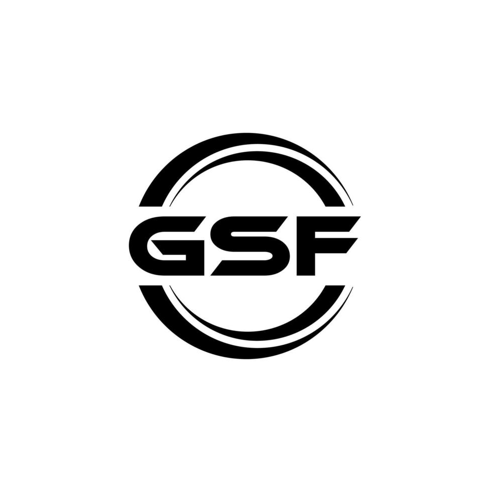 diseño de logotipo de letra gsf en ilustración. logotipo vectorial, diseños de caligrafía para logotipo, afiche, invitación, etc. vector