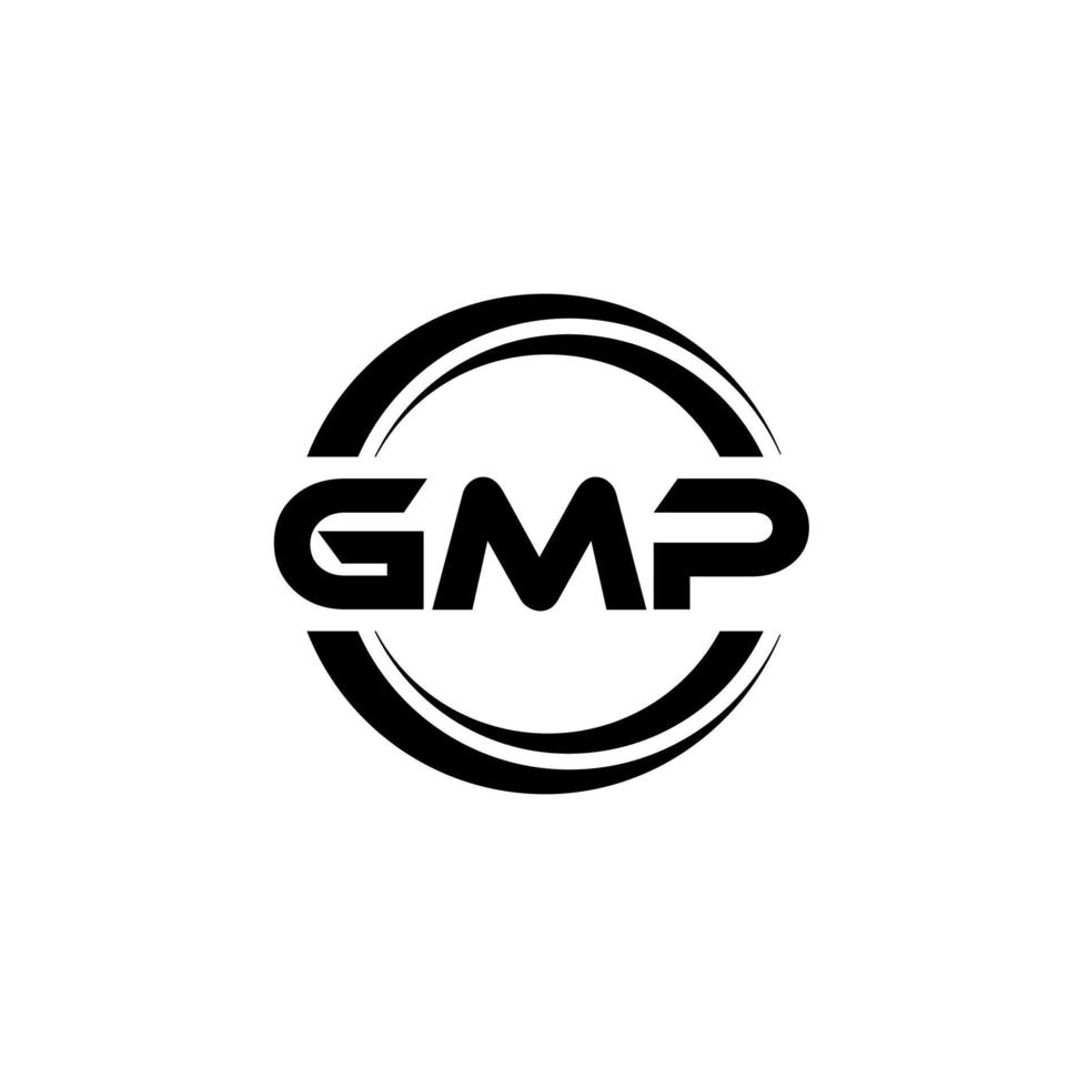 GMP letter logo design in illustration. Vector logo, calligraphy designs for logo, Poster, Invitation, etc.