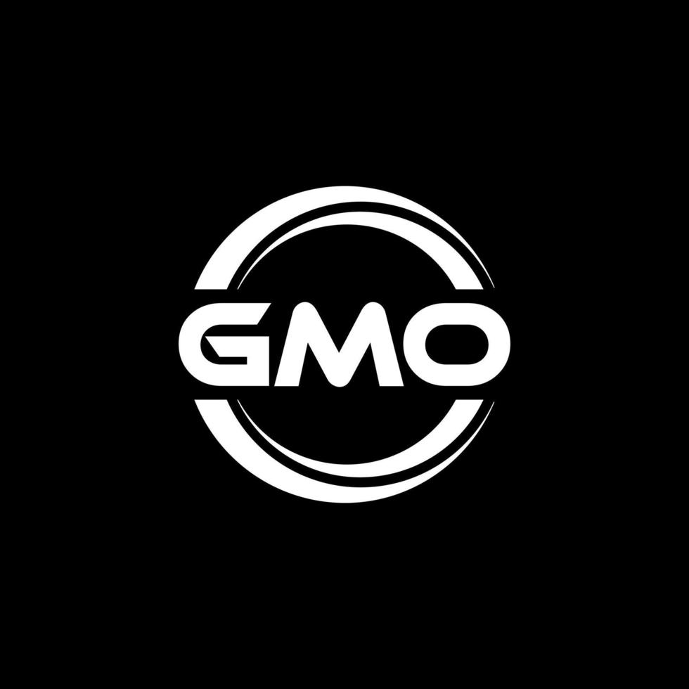 GMO letter logo design in illustration. Vector logo, calligraphy designs for logo, Poster, Invitation, etc.