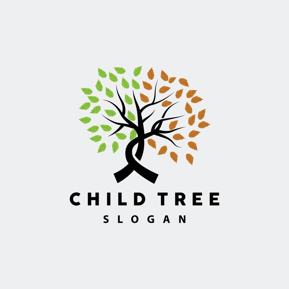 Tree Logo, Life Balance Education Vector, Luxurious Elegant Simple Tree Design, Playground Illustration Icon vector