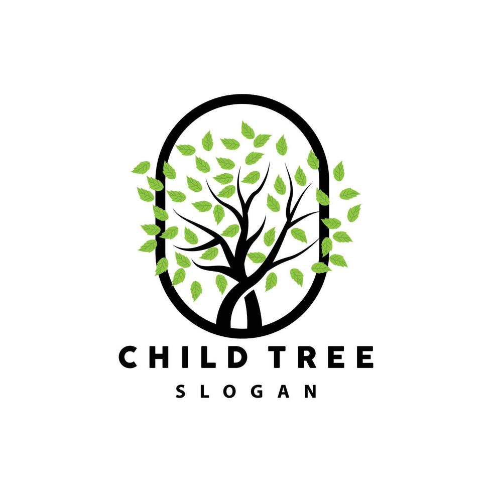 Tree Logo, Life Balance Education Vector, Luxurious Elegant Simple Tree Design, Playground Illustration Icon vector