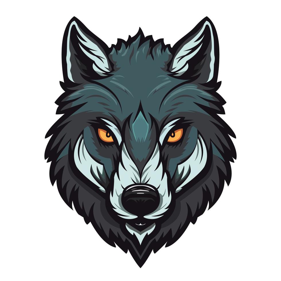 cartoon wolf head logo emblem mascot vector. cartoon wolf head logo emblem mascot vector isolated on white background. cartoon wolf head logo emblem mascot vector illustration