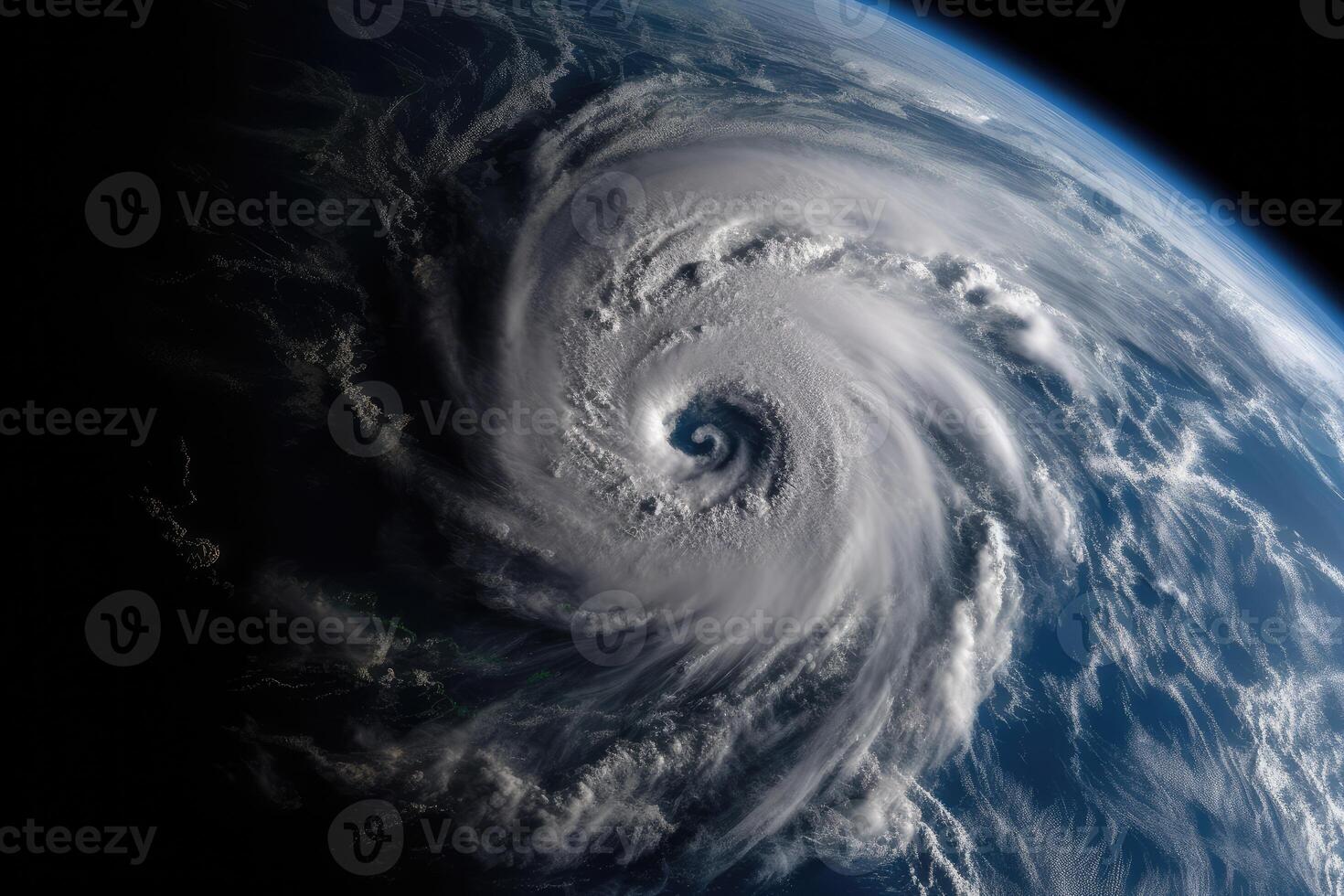 Super Typhoon, tropical storm, cyclone, hurricane, tornado, over ocean. Weather background. Typhoon, storm, windstorm, superstorm, gale moves to the ground. . photo