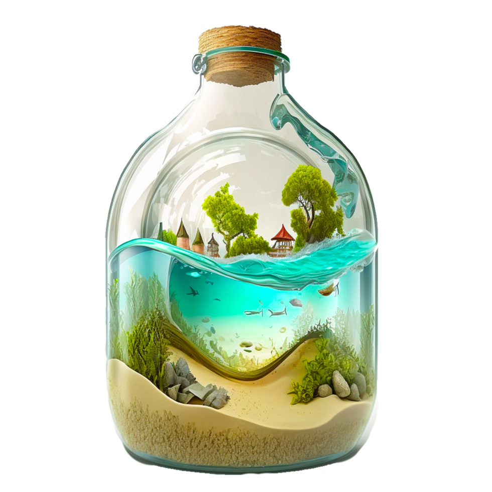 Glass Bottle Bell Jar Cloche Terrarium PNG