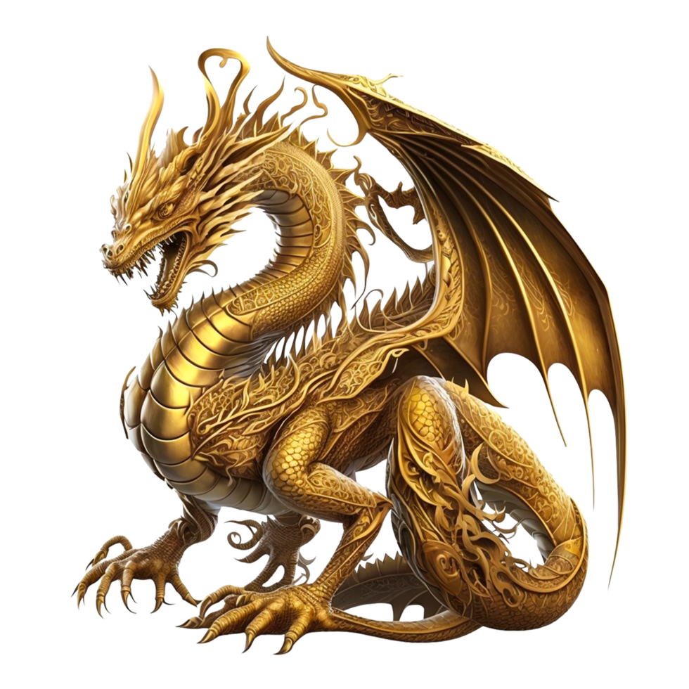 free Chinese golden dragon png