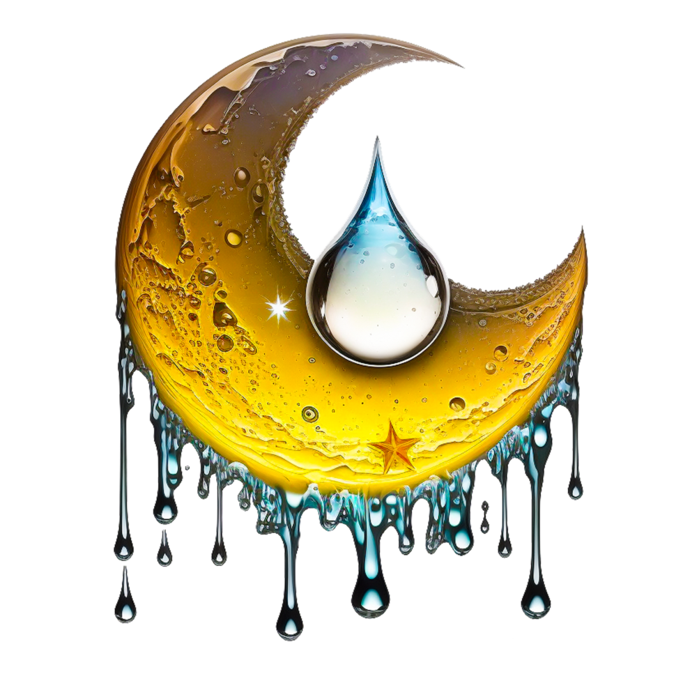 water splash moon illustration png