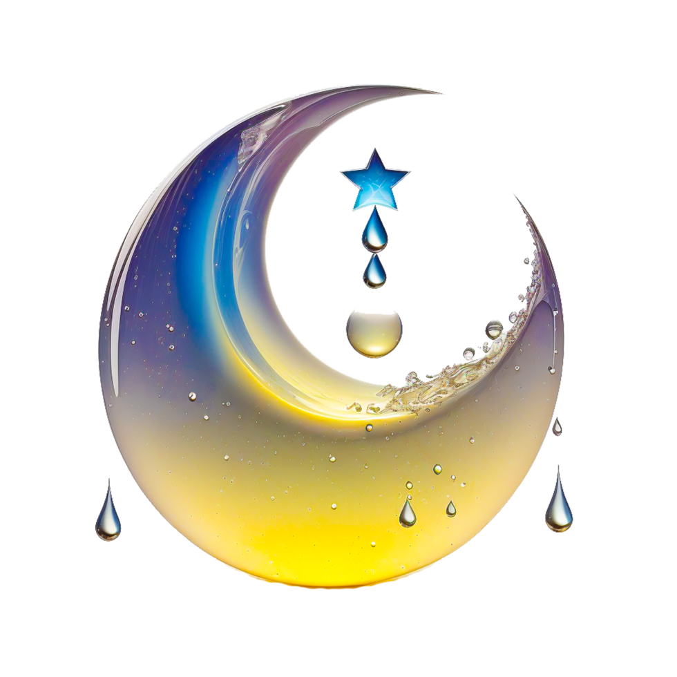 Eid mubarak moon and star illustration png