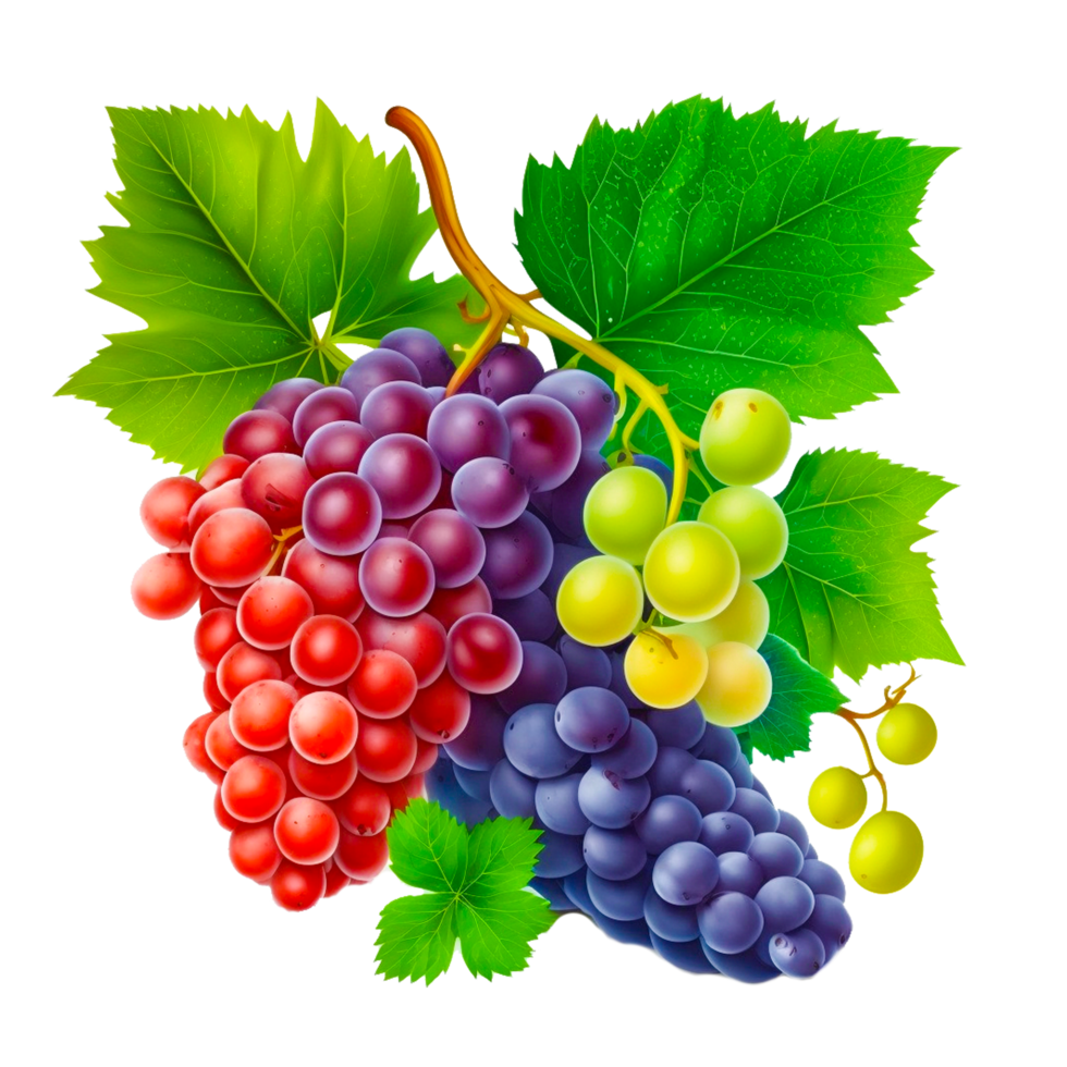 fresh colorful grapes illustration png
