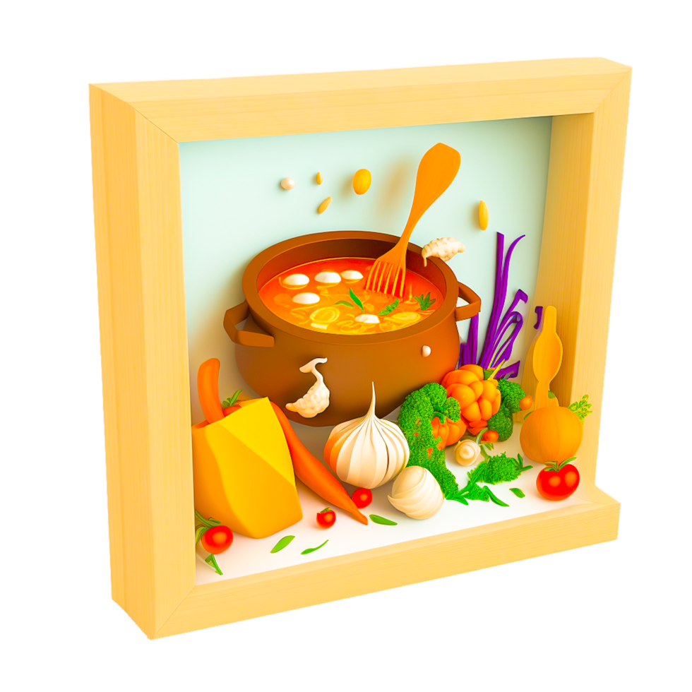 Vegetable Soup and Ingredients icons png